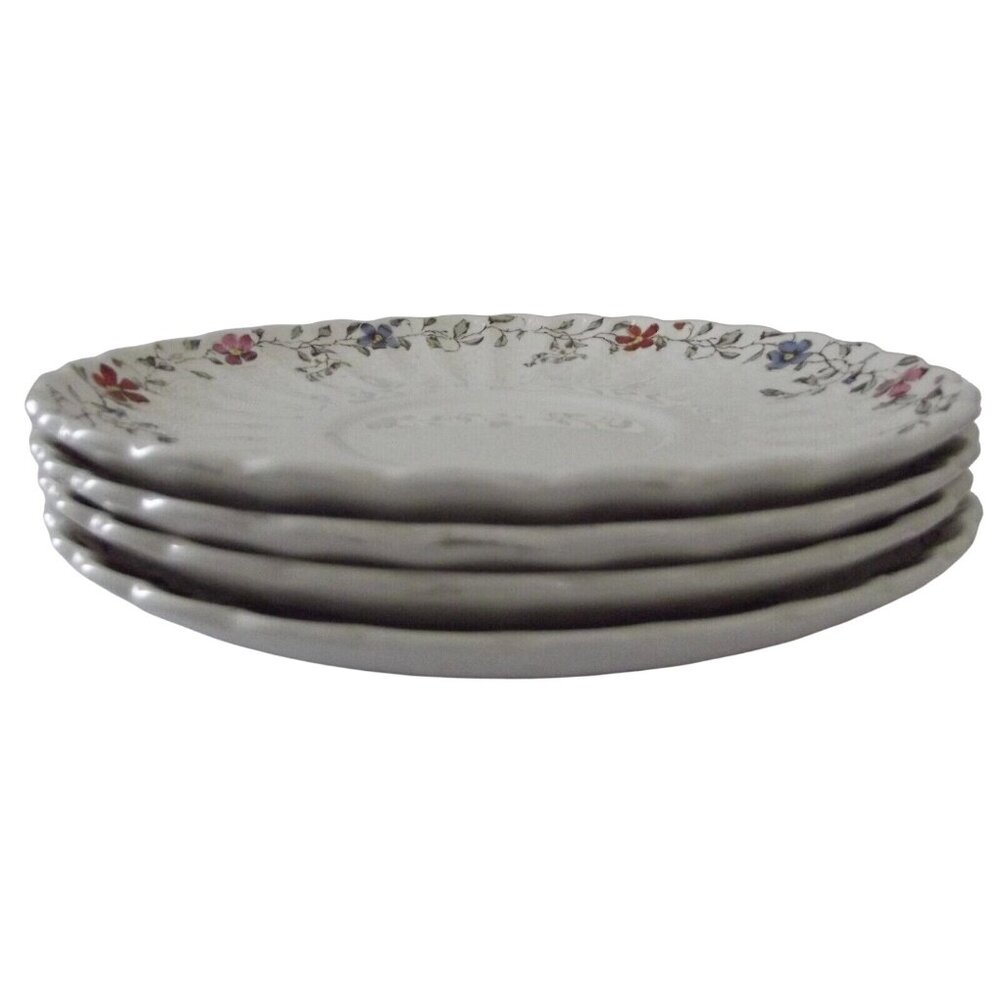 COPELAND SPODE Wicker Dale (lot of 4) Saucers #4088 saucer set beige floral